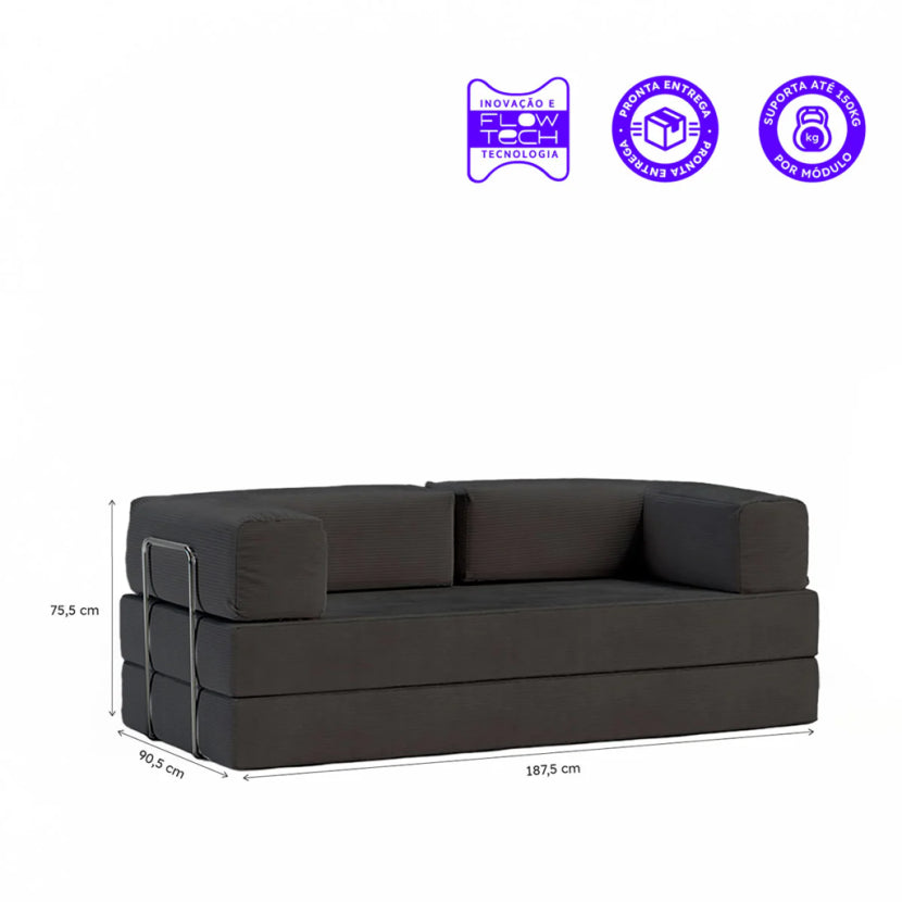 Sofá Cama Lume em Cotelê